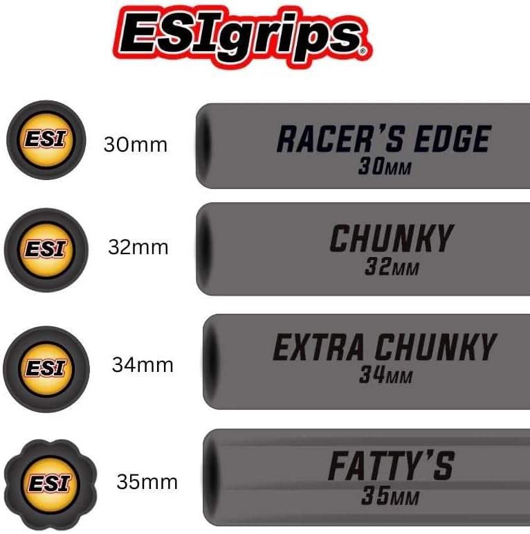 ESI Grips GBK02 Chunky MTB Grip - Extra Thick Silicone Handlebar Grips for Mountain Biking - Black - Image 4